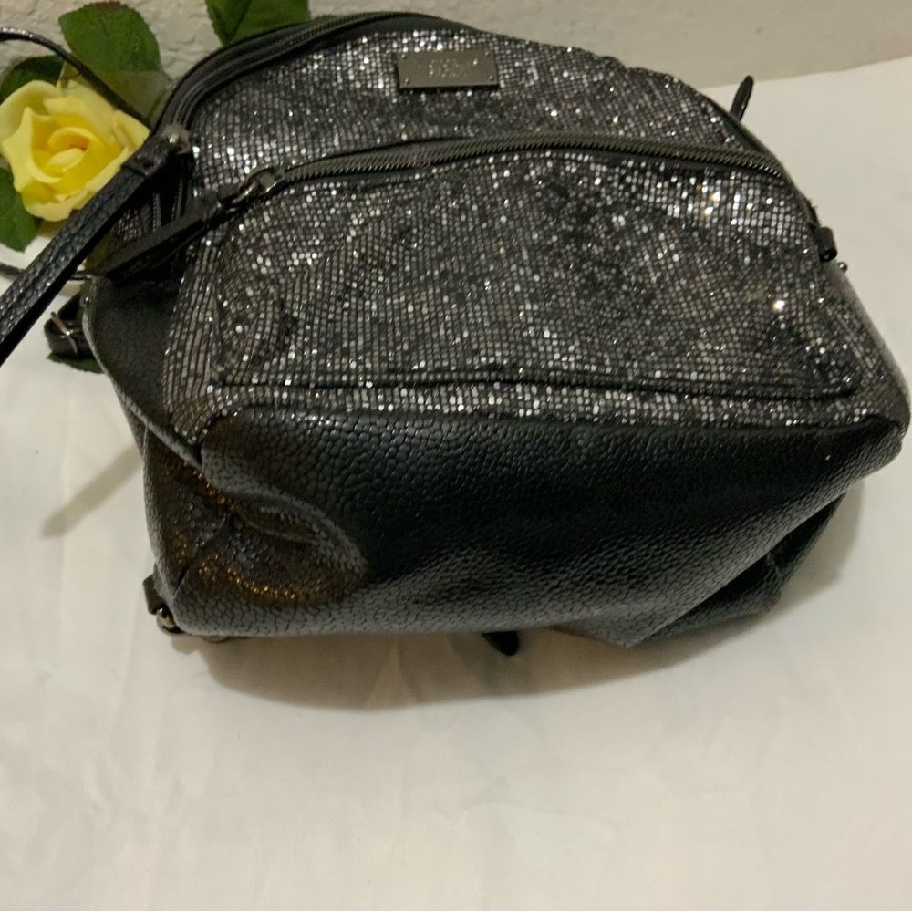 Discontinued Victoria's Secret Silver Sparkle Studded Small City Mini Backpack - Picture 9 of 14